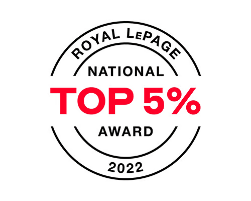 Royal LePage National Top 5% Award badge, 2022